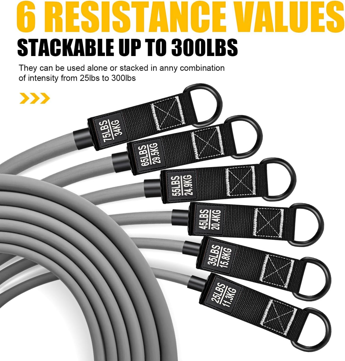HPYGN Resistance Bands, Heavy Exercise Bands with Handles, Fitness Bands for Working Out, Workout Bands for Men, Weight Bands Set for Muscle Training, Strength, Slim, Yoga, Home Gym Equipment
