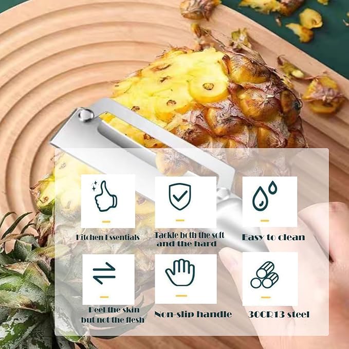 Multifunctional Vegetable Peeler,Zero Flex Peeler with Wooden Handle and Bottle Opener,Stainless Steel Kitchen Tool Suitable for All Kinds Of Vegetables and Fruits