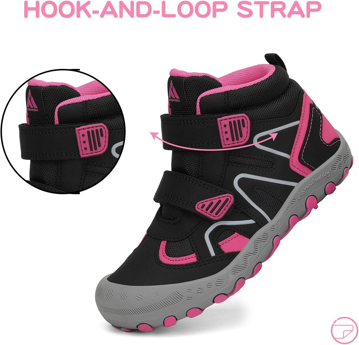 Mishansha Kids Water Resistant Hiking Boots, Boys Girls Anti Collision Anti-Skid Athletic Outdoor Adventure Trekking Shoes