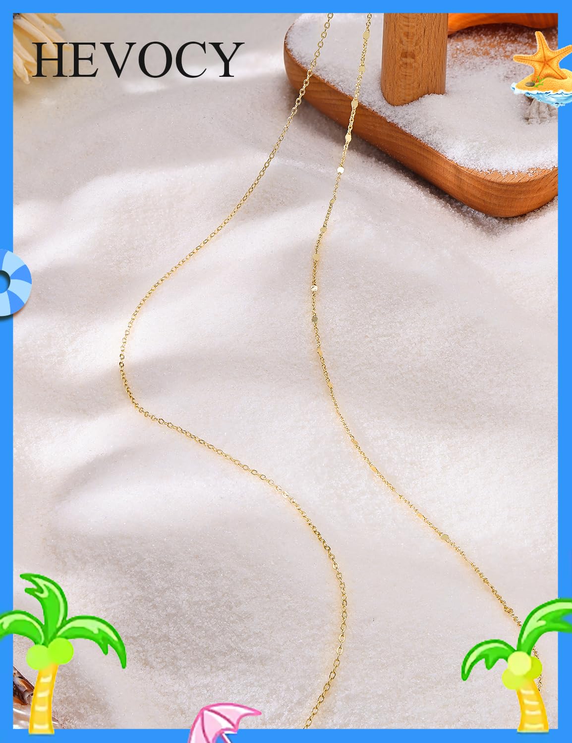 HEVOCY Gold Waist Chain for Women, Trendy Layered Belly Chain Jewelry, Adjustable Body Chain for Beach & Summer Outfit