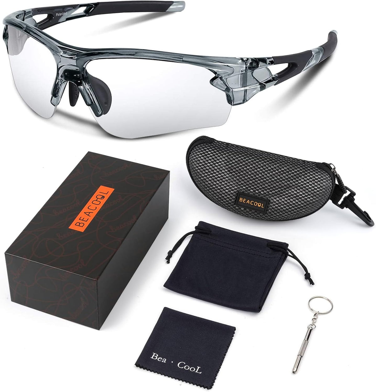 BEACOOL Polarized Sports Sunglasses for Men Women Youth Baseball Fishing Cycling Running Golf Motorcycle Tac Glasses UV400