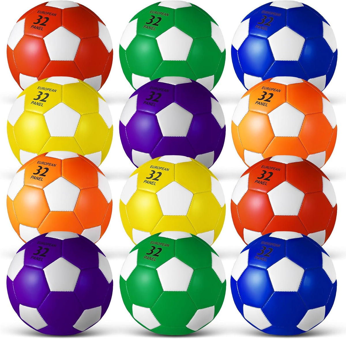 Libima 12 Pcs Soccer Balls with Pump Official Size 3/4/5 Soccer Ball Bulk for Child Adult School Sport Training Practice Christmas Operation