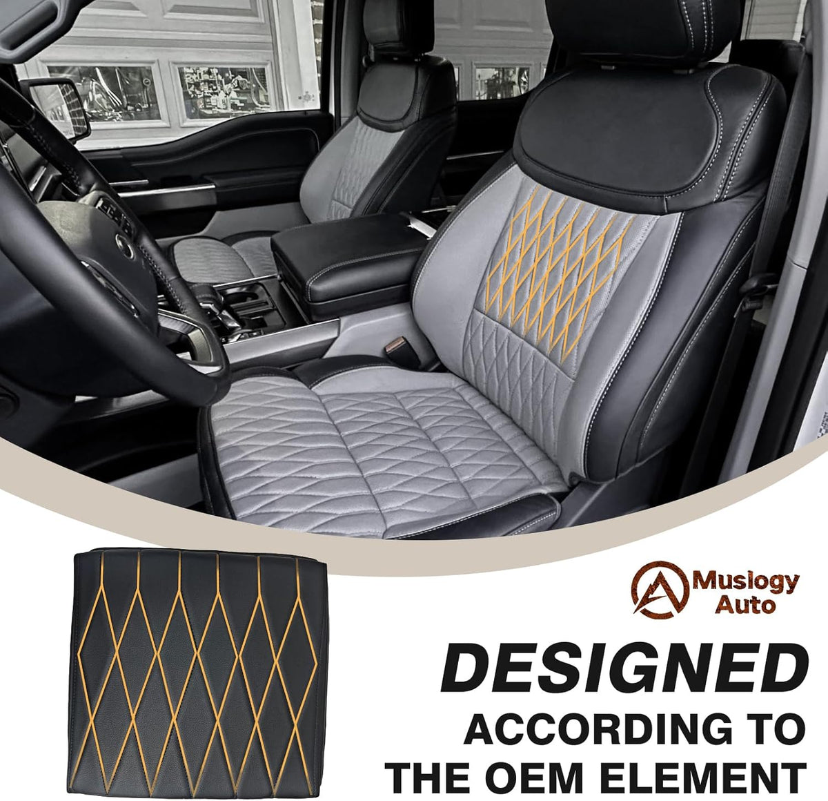 Muslogy Center Console Armrest Cover Compatible with Ford F-150 F150 2021-2025 Comfort Armrest Pad Arm Rest Cushion Vegan Leather Protector 1-Inch Extra Thick(WorkSurface ONLY)