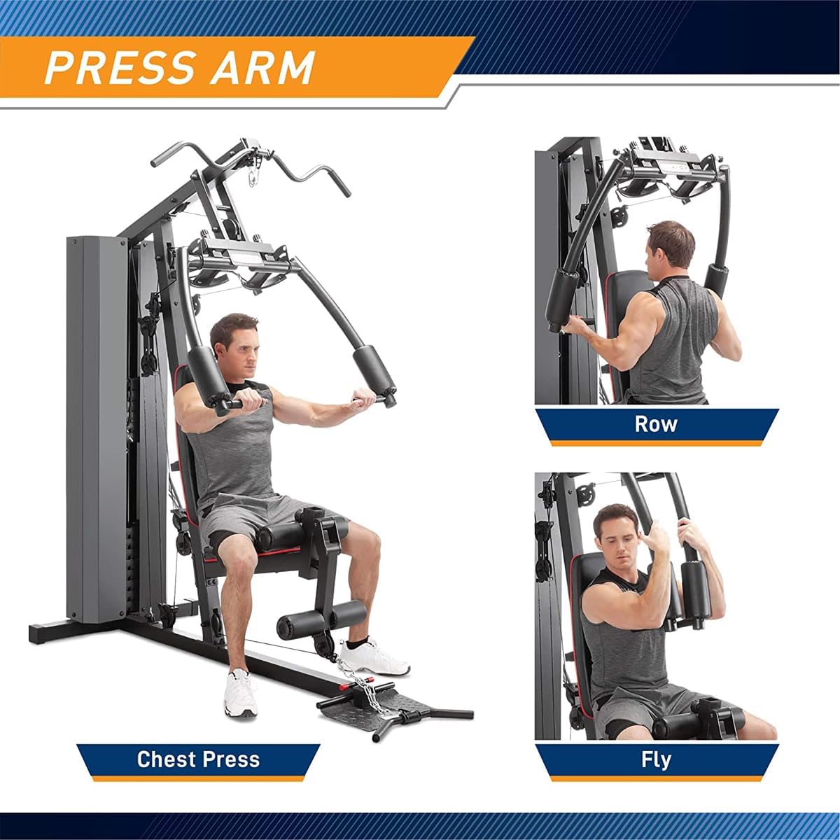 Marcy Multifunctional Workout Station 100lbs to 200lbs Stack Home Gym for Weightlifting and Bodybuilding