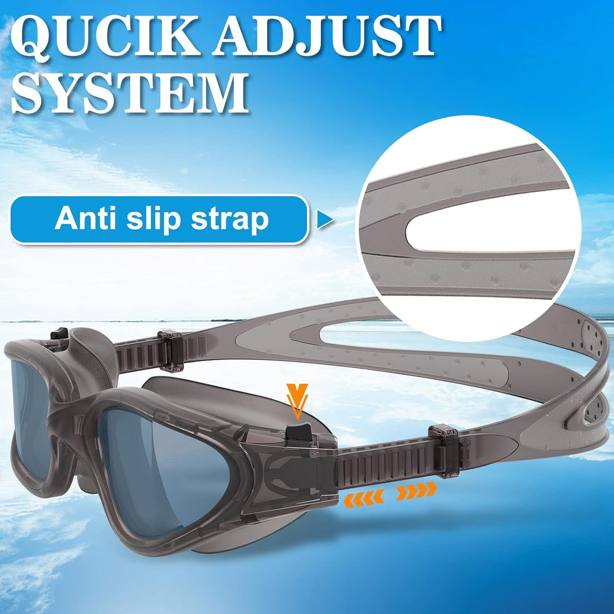 WIN.MAX Polarized Swimming Goggles Swim Pool Goggles Anti Fog Anti UV No Leakage Clear Vision for Men Women Adults Teenagers