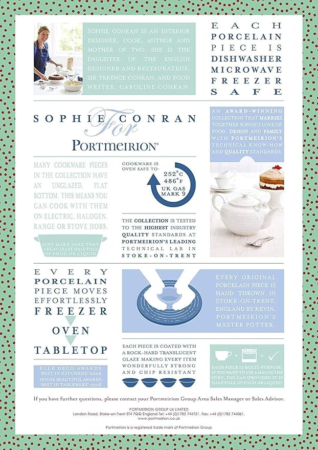 Portmeirion Sophie Conran Salad Plate Set of 4-8 Inch Fine Porcelain Round Dinnerware, White Dish for Casual Dining, Serving & Entertaining - Dishwasher, Microwave, Freezer & Oven Safe