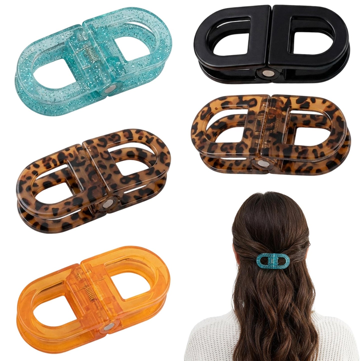 5Pcs Magnetic Hair Clips, Hair Clips with Strong Magnetic Hold, PC Material Hair Accessories for Various Hairstyles