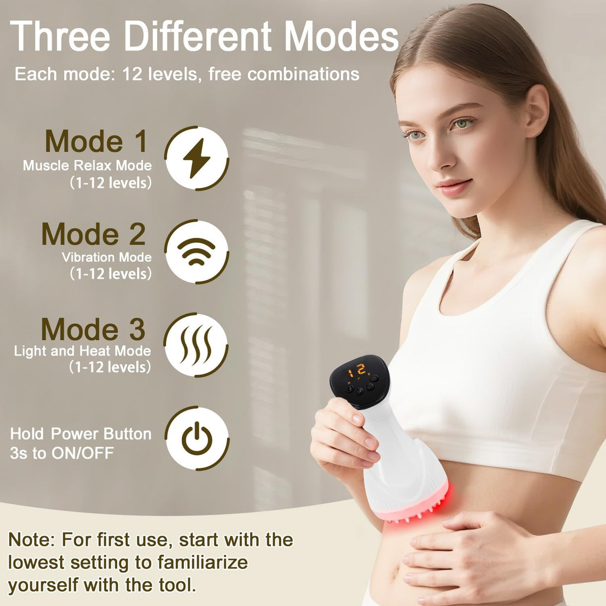 2025 Upgraded Lymphatic Drainage Massager Body Sculpting Machine Helps Reduce Stretch Marks & Cellulite for Legs, Arms & Belly Anti Cellulite Massage Tool with Light Heat & Vibration