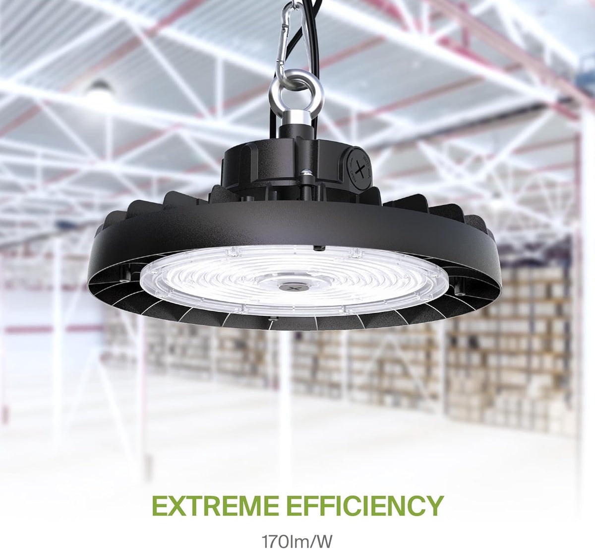 ASD LED High Bay UFO Light Fixture, Commercial Shop Lighting | 3CCT, Dimmable, IP69K Waterproof, DLC Premium, UL Listed | 200W 31900LM 3000-5000K 100-277V | Warehouse, Garage, Workshop Lamp | Black