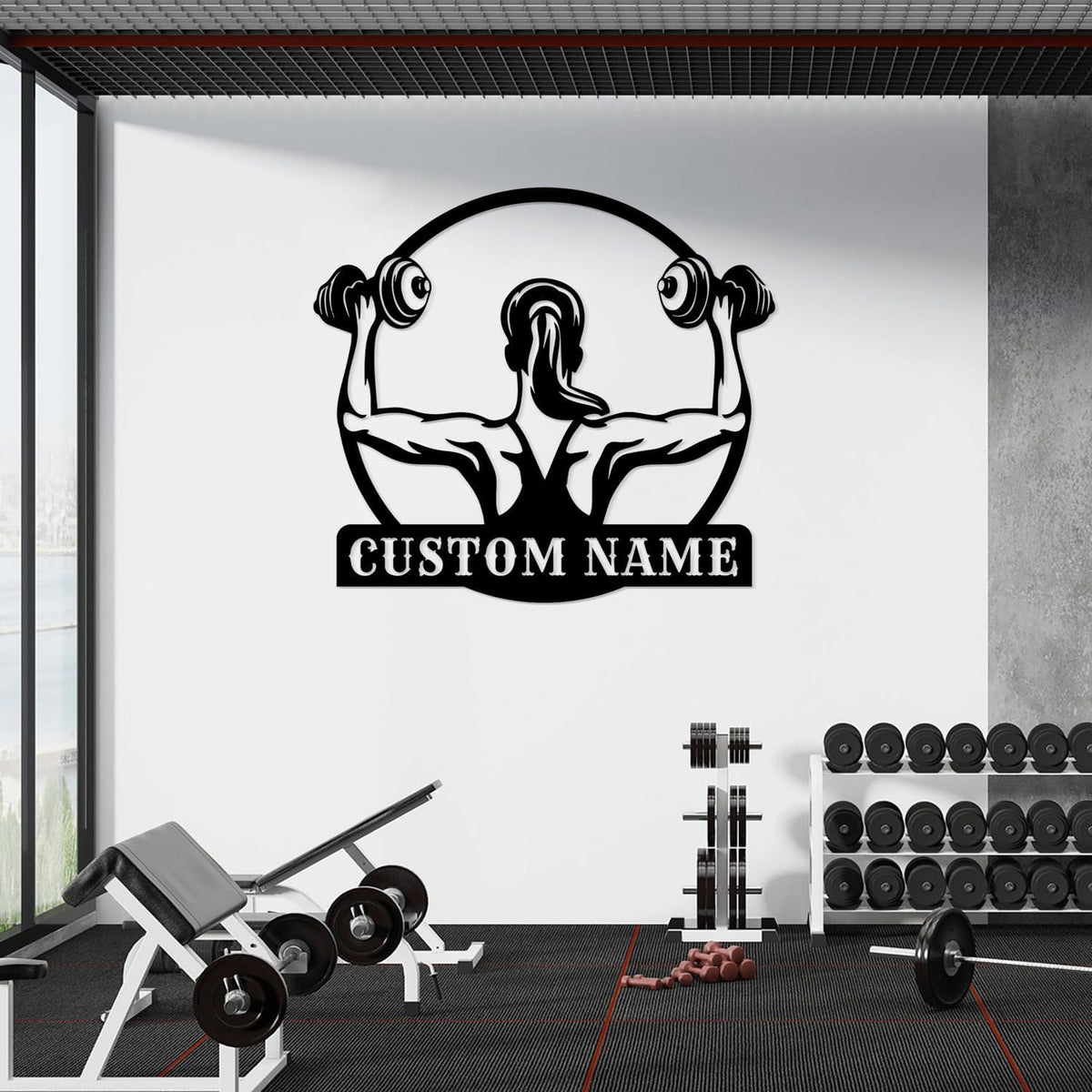 Customized Metal Gym Name Sign, Personalized Sports Room Wall Art,Metal Gym Sign,Unique Fitness Wall Sign, Gym Lovers Unique Gift, Gym Wall Art,Training Center Sign (Style-16)