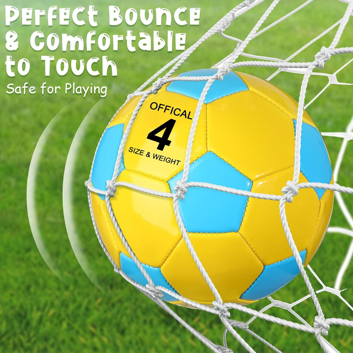 HyDren 6 Pcs Soccer Ball with Pump Colorful Official Soccer Ball for Kids Youth Adult Indoor Outdoor Soft Sport Gift for Training Practice Game