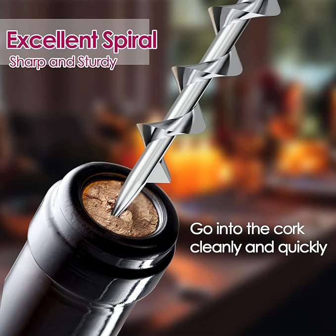 IPOW Wine Opener, Zinc Alloy Wine Bottle Opener, Wing Corkscrew Heavy Duty, Manual Multifunctional Cork Screw for Waiter, Green