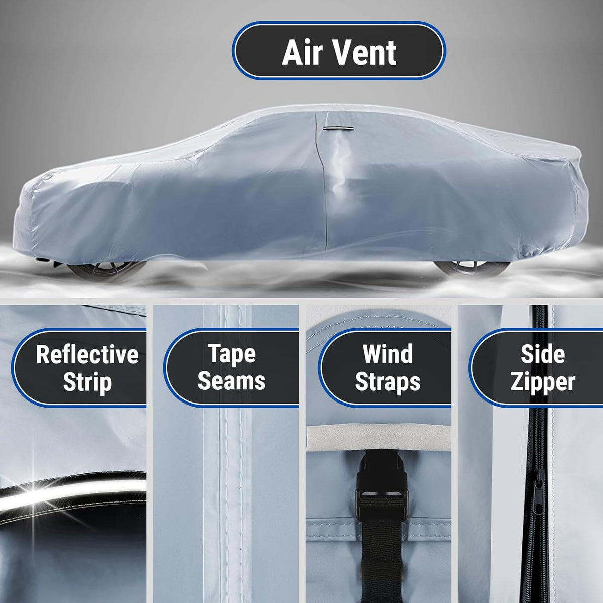 iCarCover Premium Car Cover for 1962-1972 Pontiac Grand Prix Heavy Duty Waterproof All-Weather Automobiles Custom Fit Indoor Outdoor UV Snow Protection Covers with Straps and Bag