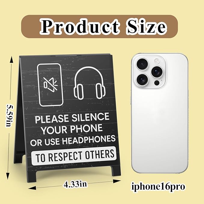 Funny Home Office Reminder Decor Caution Desk Signs Team Gifts for Employees Boss Humorous Shelf Desk Decorations Supplies Cubicle Table Decorations Silence Your Phone White Elephant Gift