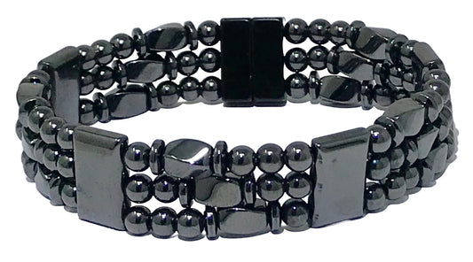 Tri-Power Magnetic Hematite Bracelet (8 Inches)