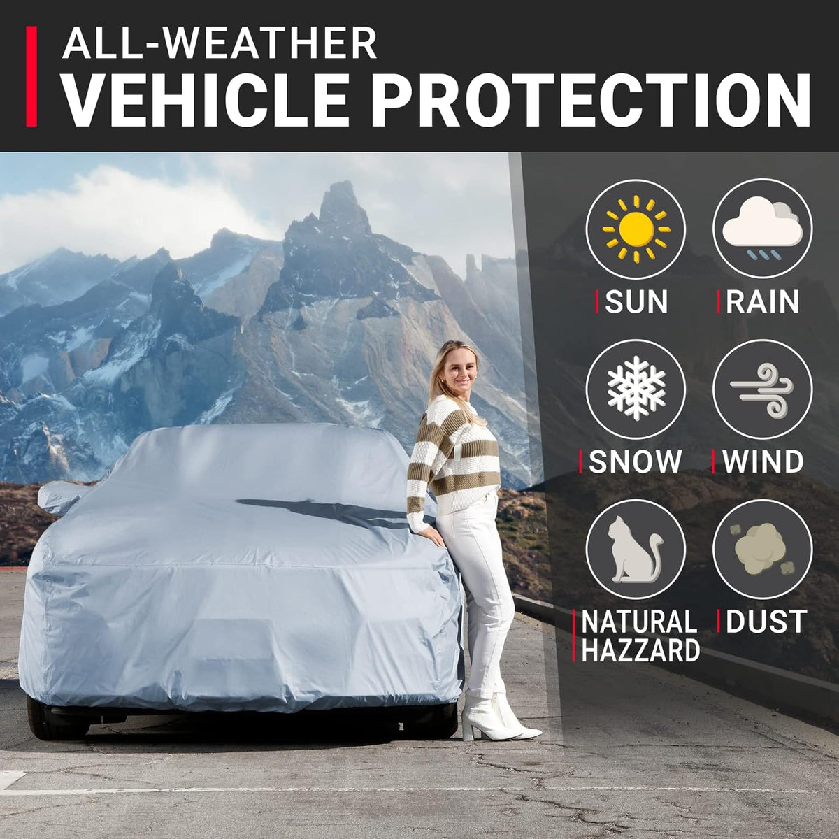 iCarCover Premium Car Cover for 1986-1991 Buick Lesabre Heavy Duty Waterproof All-Weather Automobiles Custom Fit Indoor Outdoor UV Snow Protection Covers with Straps and Bag