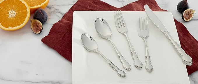 Oneida Dover Fine Flatware Salad Forks, Set of 4 , 18/10 Stainless Steel, Silverware Set, Dishwasher Safe