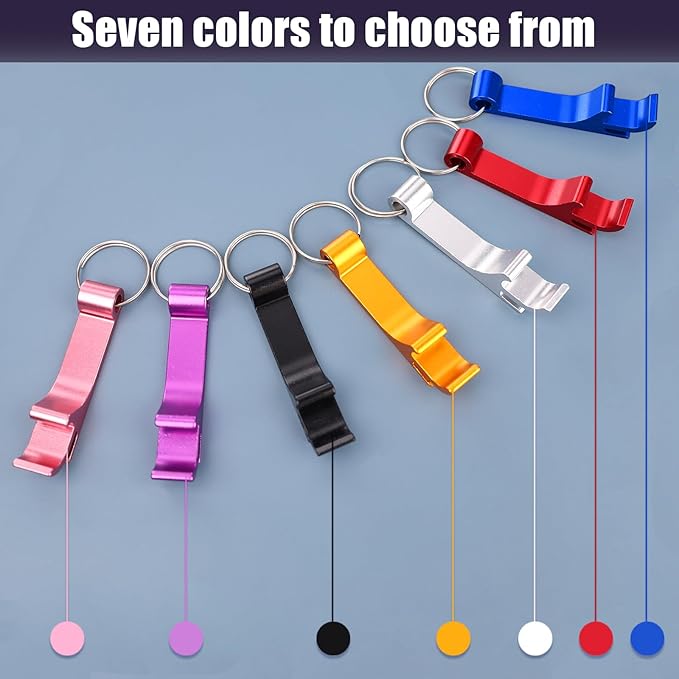 KTOJOY 7 Pack Colorful Beer Bottle Openers,Premium Metal Keychain Bottle Opener, Small and Practical, Easy to Carry