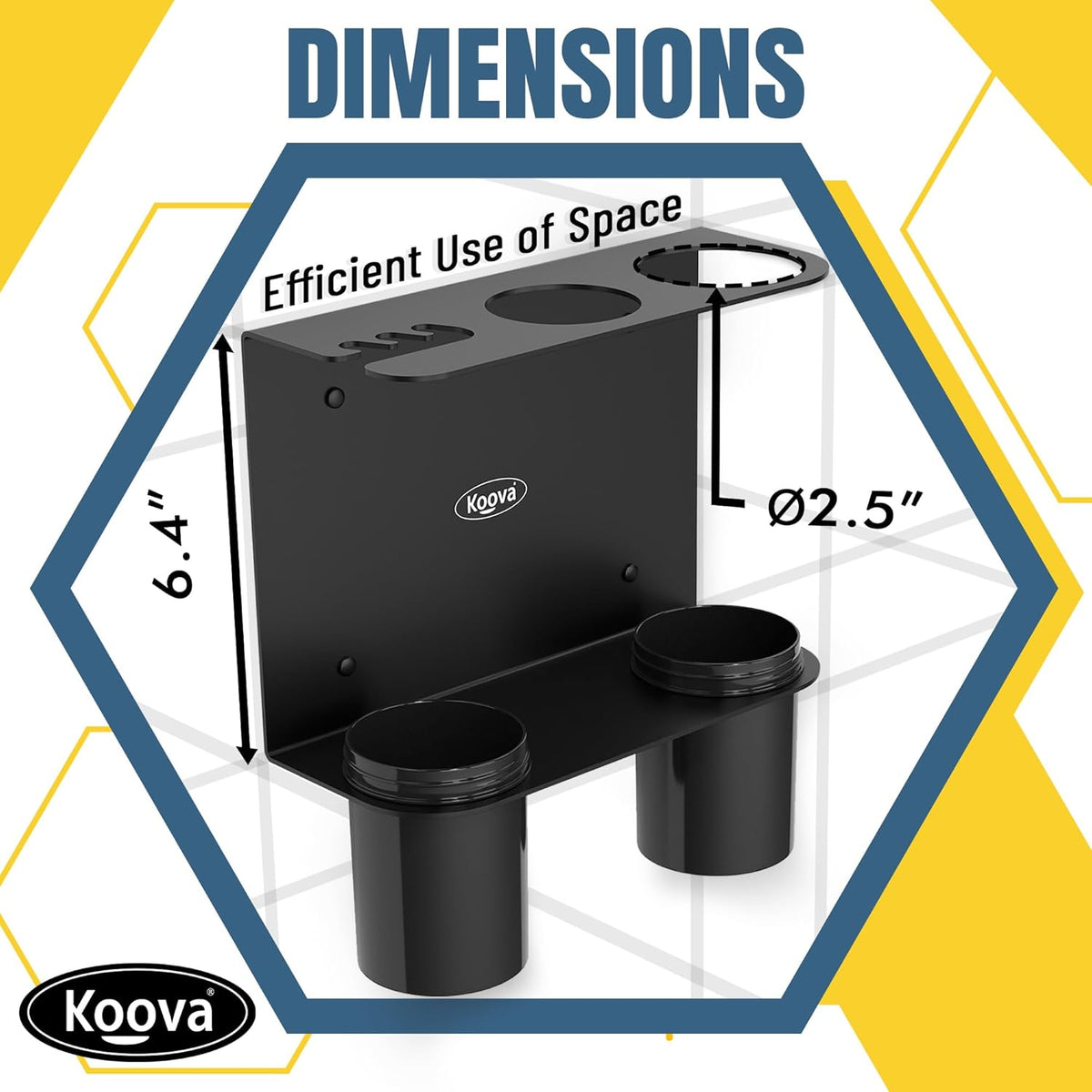 Koova Grease Gun Holder | Tractor Grease Gun Garage Organizer Wall Mount | Includes Removable Drip Cups & Spare Cartridge Holder | Truck & Tractor Accessories | Shop/Garage Wall Organizer | USA Made