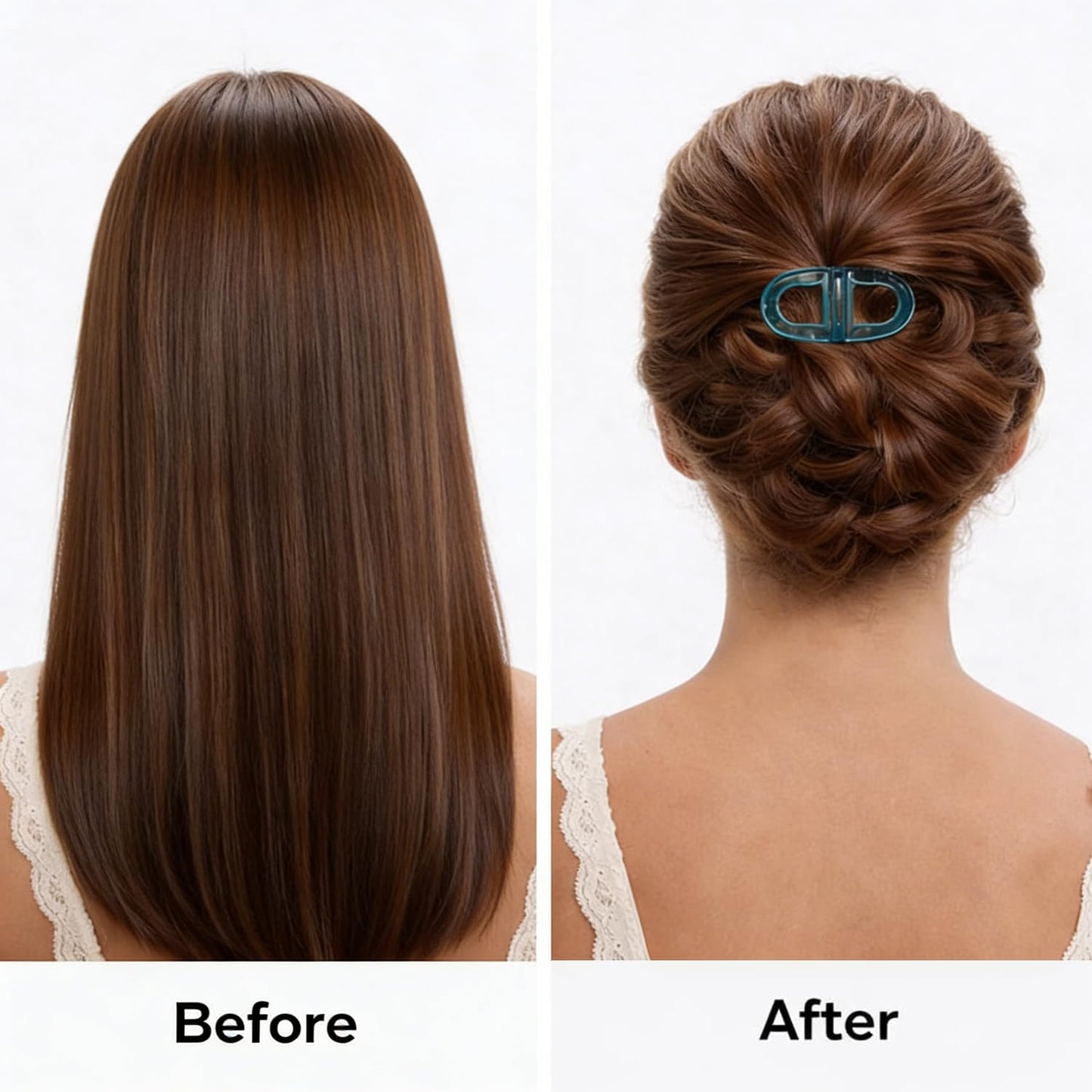 2Pcs Magnetic Hair Clips for Women, No-Crease Design Works for All hairstyles, Strong Hold No-Slip Magnetic Hair Clips, Seamless 2-in-1 Design for Easy Daily Hairstyles