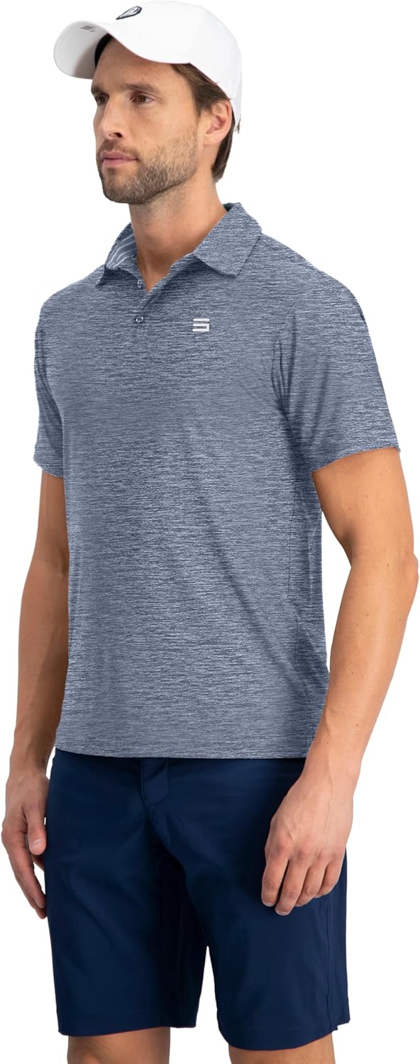 Three Sixty Six Golf Shirts for Men - Dry Fit Short-Sleeve Polo, Athletic Casual Collared T-Shirt