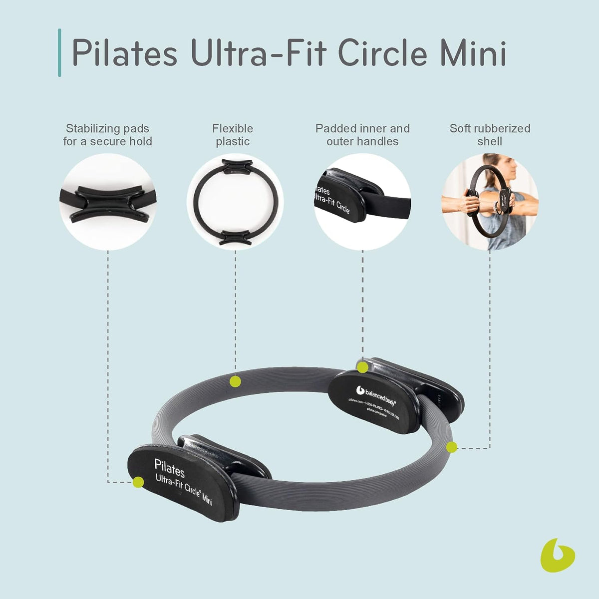Balanced Body Bundle - Ultra Fit Circle Mini, Ring Guide Book for Pilates at Home