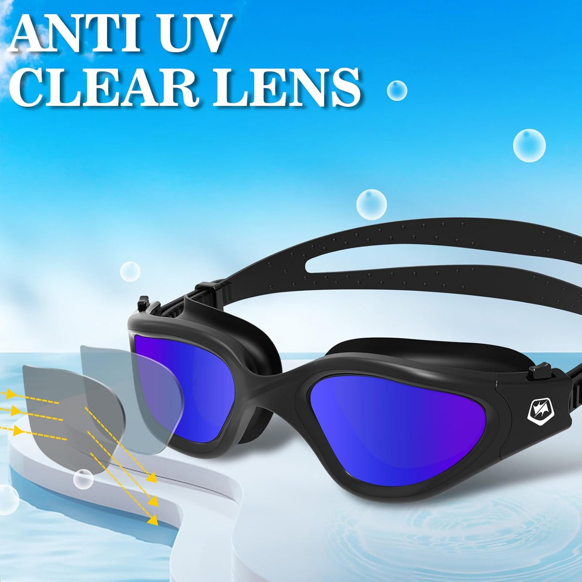 WIN.MAX Polarized Swimming Goggles Swim Pool Goggles Anti Fog Anti UV No Leakage Clear Vision for Men Women Adults Teenagers