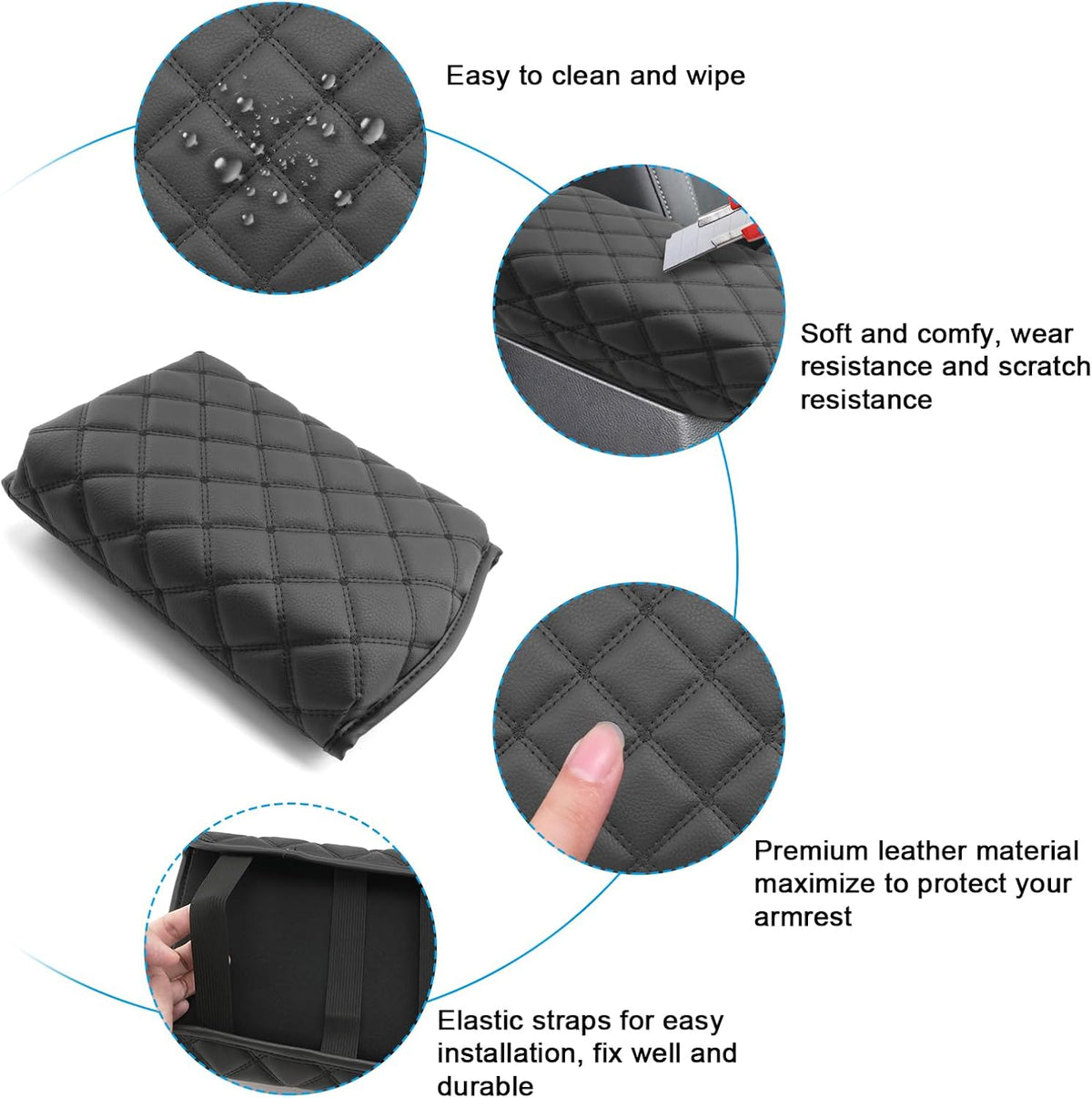SXCY for 2024 2025 Kia Seltos Armrest Cover for Kia Seltos 2025 Accessories 2021-2024 2025 Seltos Center Console Cover Pad 2024 2025 Seltos Middle Console Cover (Thick Soft Pad)