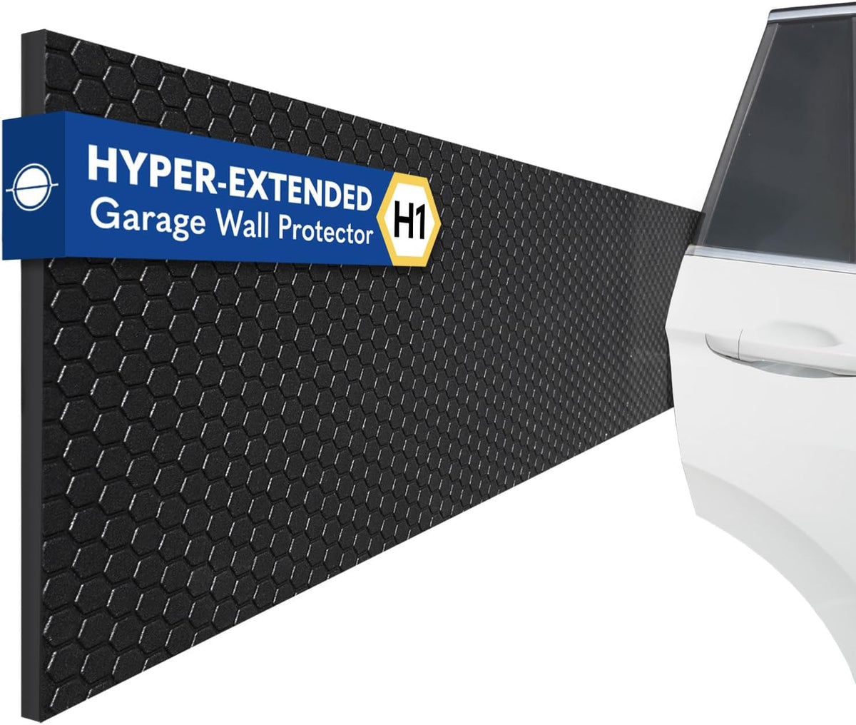 H1 Garage Wall Protector Car Door Wall Protector, Tool-Free, Designed in Australia (Black, 2 Pack)