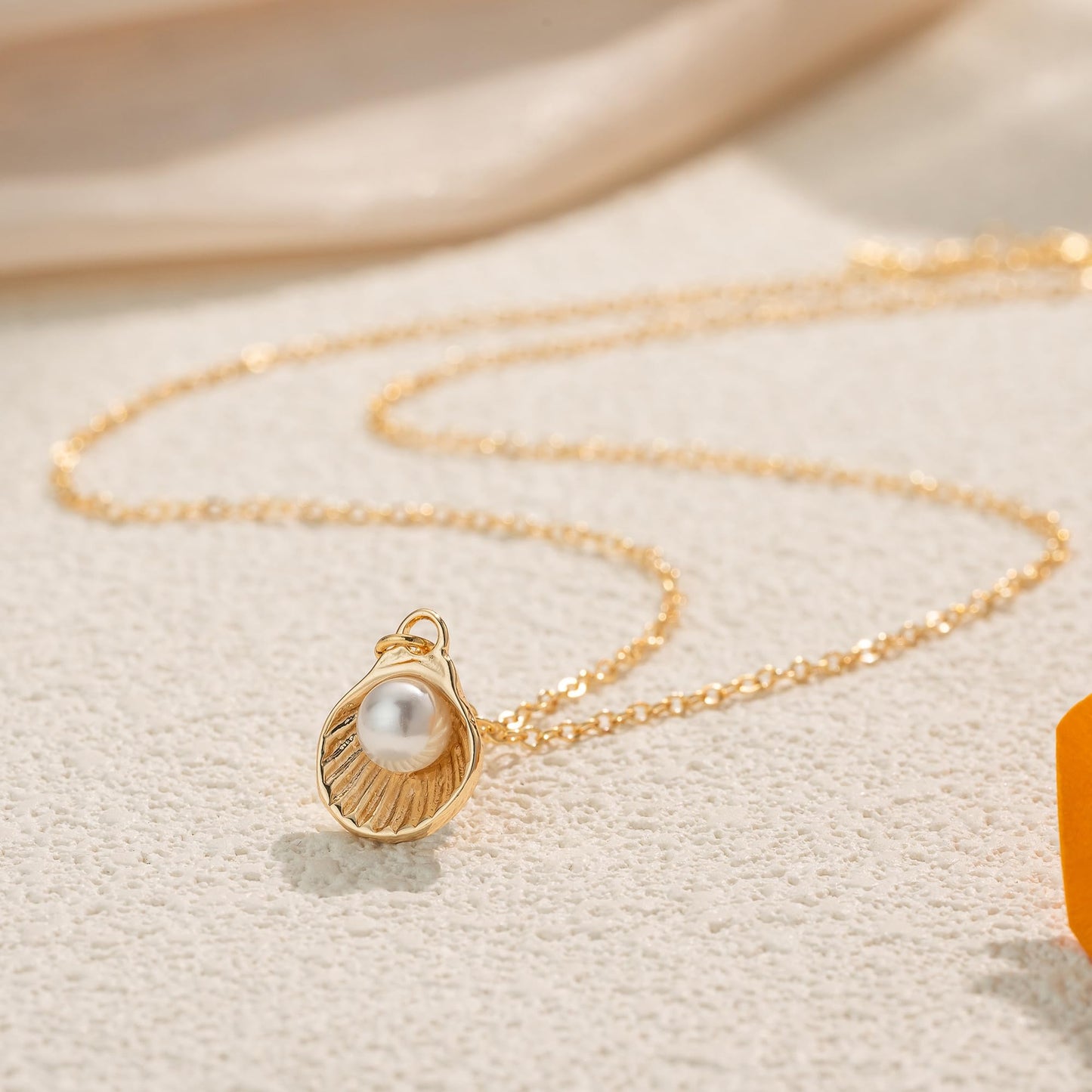 Shell Necklace Beach Jewelry for Women Pearl Shell Necklace for Women Summer Necklace(shellpearl)