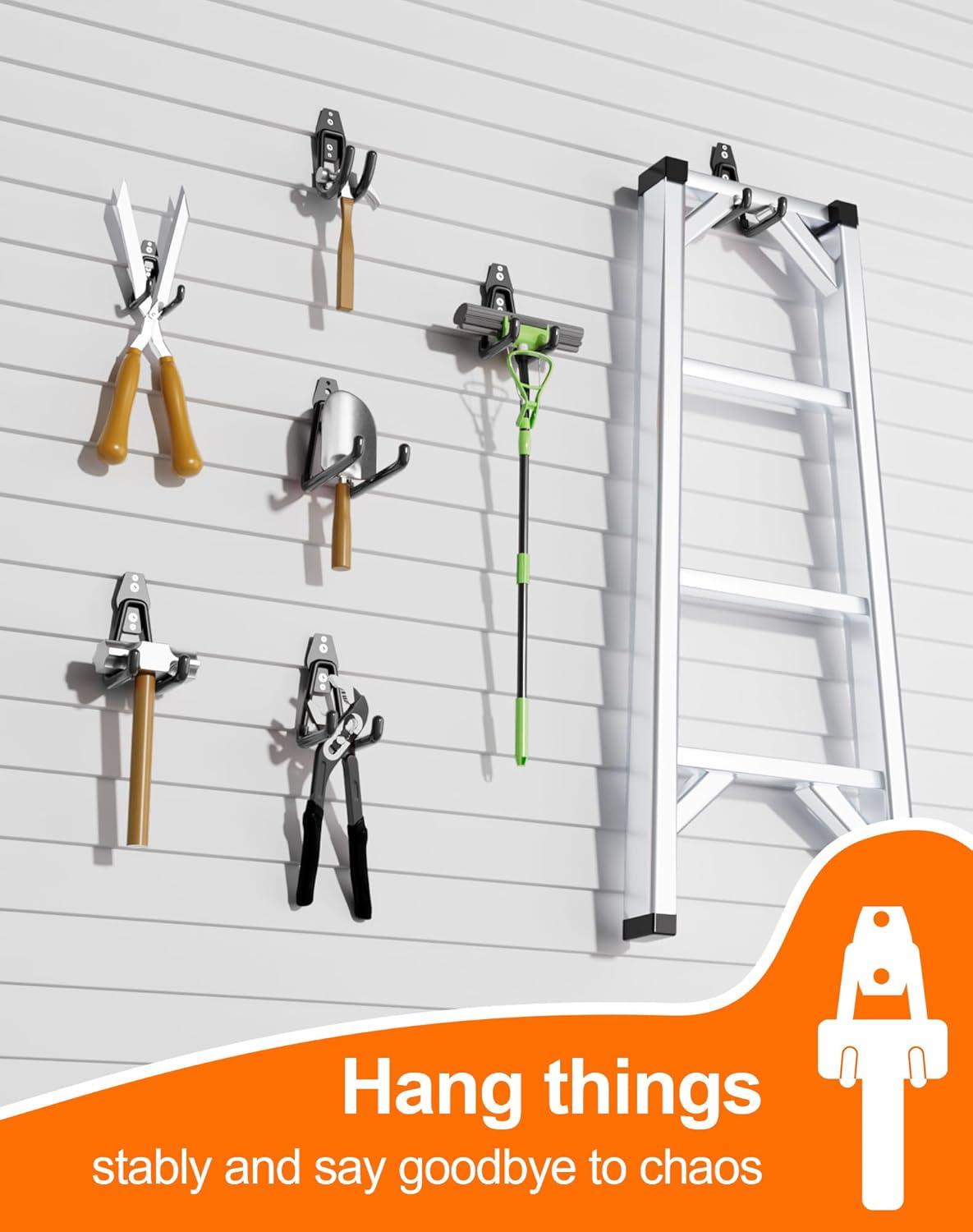QcoQce 18 Pack Extension Cord Hooks with Wall Mount, Heavy Duty Utility Hangers for Hose, Wires, Cables, Garage Organization with Anti-Slip Design, Screws Included (Black)