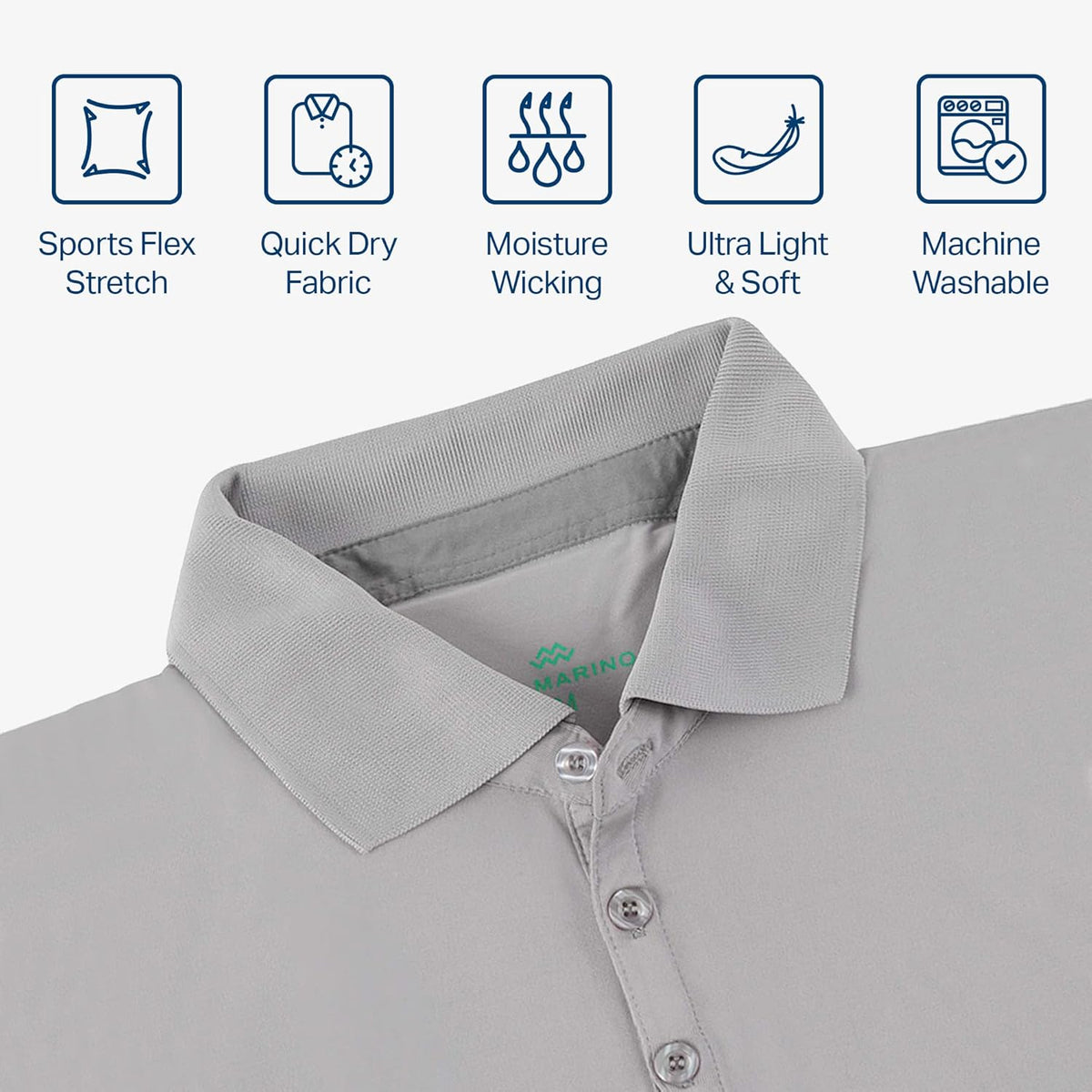 [3 Pack] Mio Marino Golf Polo Shirts for Men - Dry Fit - Ultra-Light Fabric