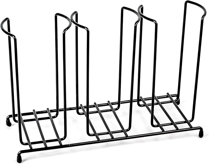 Inevibe Wire Frame Cup and Lid Organizer, 3 Compartment Metal Rack Design Storage Holder for Plastic, Coffee Beverage Cups