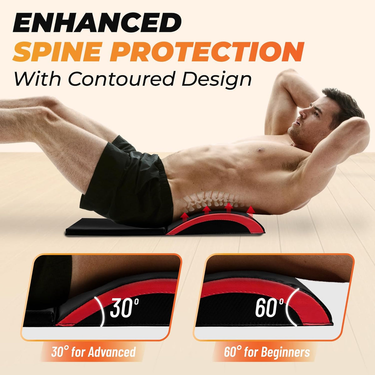 Yes4All Ab Exercise Mat Tailbone & No Tailbone, Foldable Abdominal Sit Up Support Pad, Abs Workout Equipment for Core Training and Lower Back