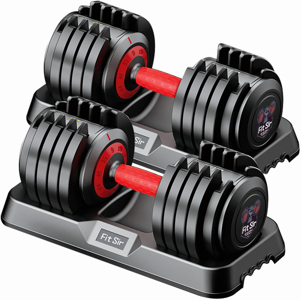 Adjustable Dumbbell Set 25/55/90LBS,10 in 1 Free Weights Dumbbell with Anti-Slip Texture Handle,1 Sec Speed Adjustment Men/Women Gym and Home Strength Training Equipment.