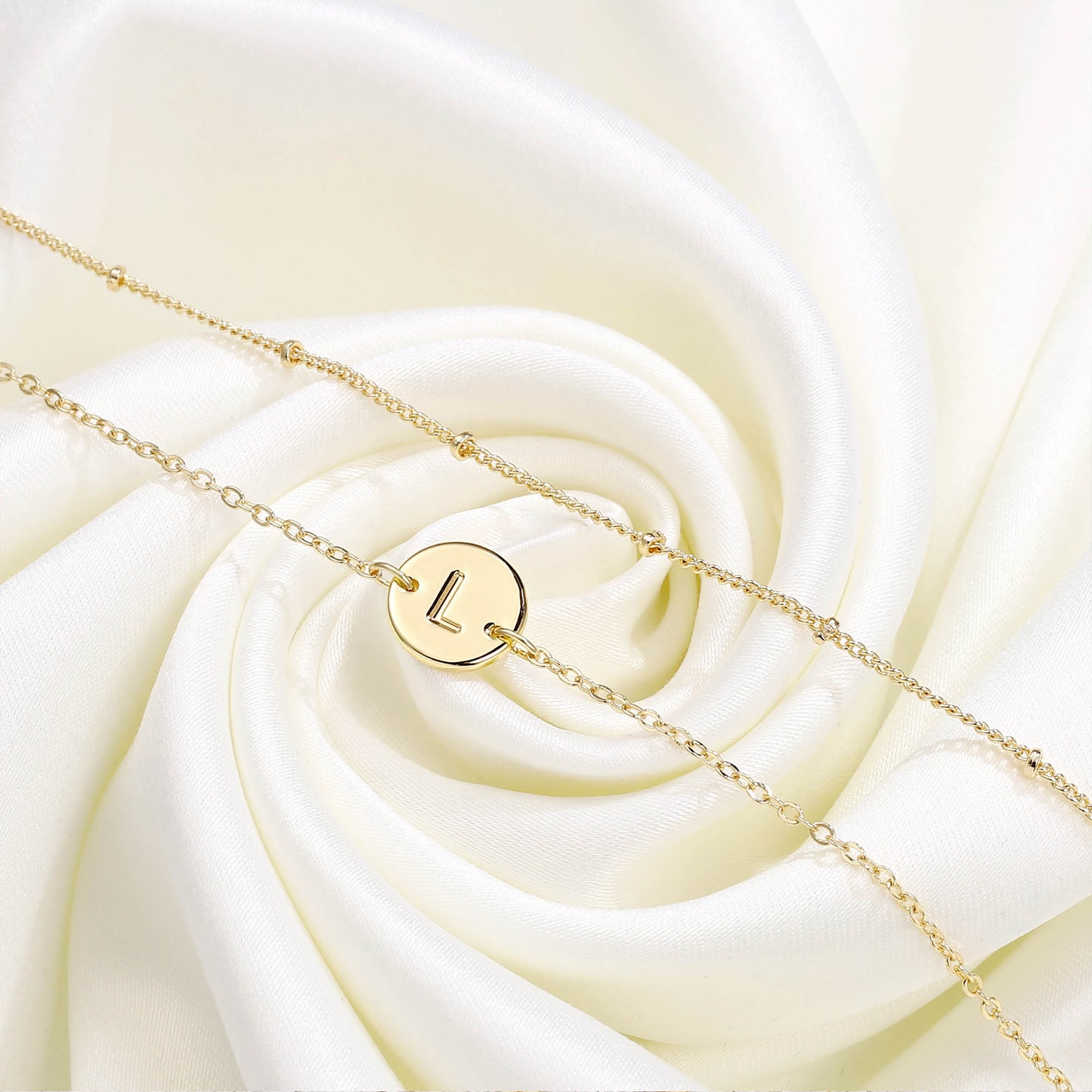 MONOZO Initial Charm Bracelets for Women, Dainty 14K Gold Filled R letter Initial Bracelet Women Disc Monogram Bracelet Jewelry Gifts for Birthday Valentines Thanksgiving Christmas Anniversary