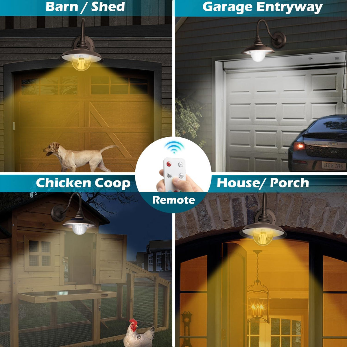 SIEDiNLAR Solar Barn Light Outdoor 3 Modes 2 Lighting, Aluminum Gooseneck Wall Light Vintage Farmhouse Waterproof with Remote & Motion Sensor for Barn Garage Shed Chicken Coop Dark Bronze (1 Pack)