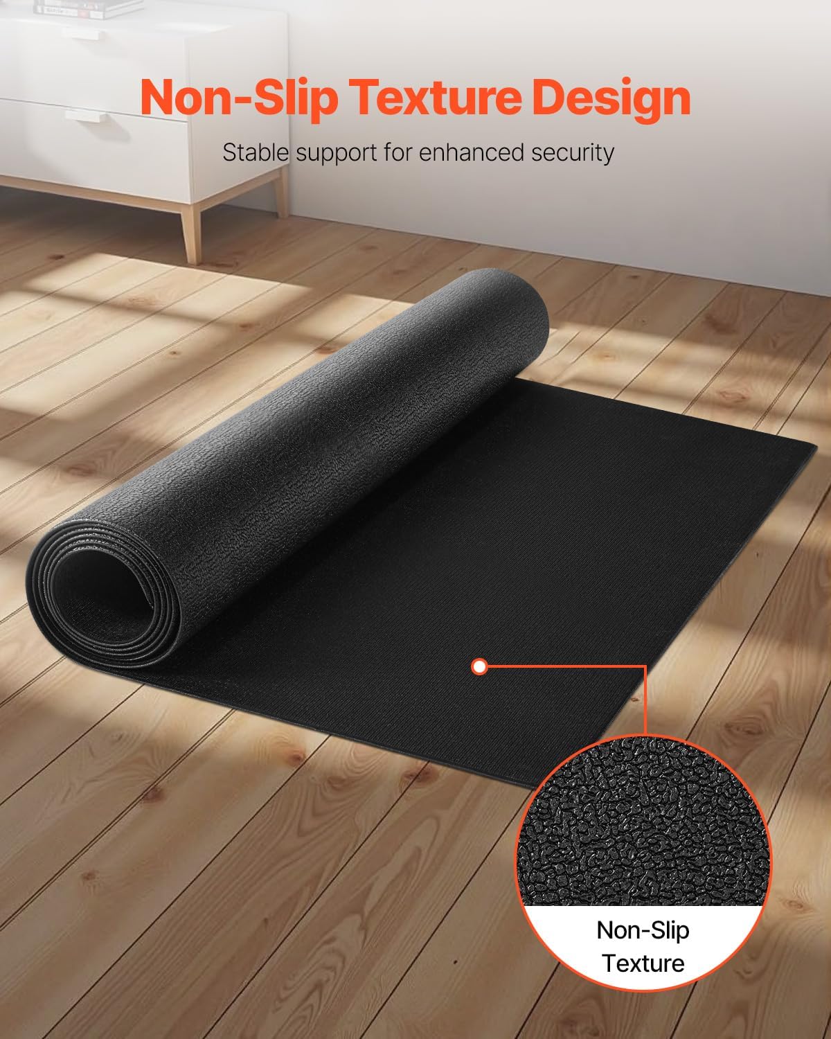 VEVOR Treadmill Mat for Carpet Floor, Exercise Equipment Mat for Treadmills, Stationary & Recumbent Bikes, High Density PVC Floor Protector Gym Mats, Waterproof and Non-Slip for Home Gym