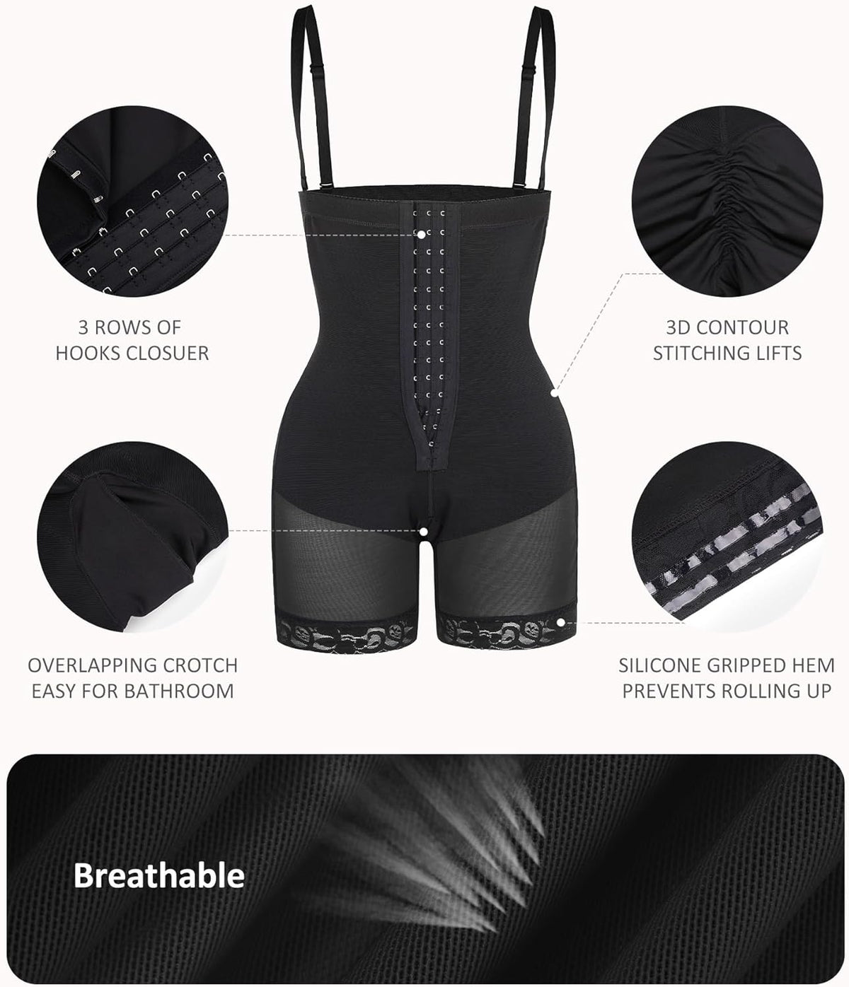 FeelinGirl Faja Body Shaper Tummy Control Shapewear for Women Butt Lifter Post Surgery Fajas Postparto Para Mujer