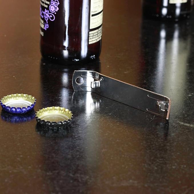Chef Craft Select Durable Plated Iron Bottle Opener, 4.5 inches in length 2 piece set, Gray