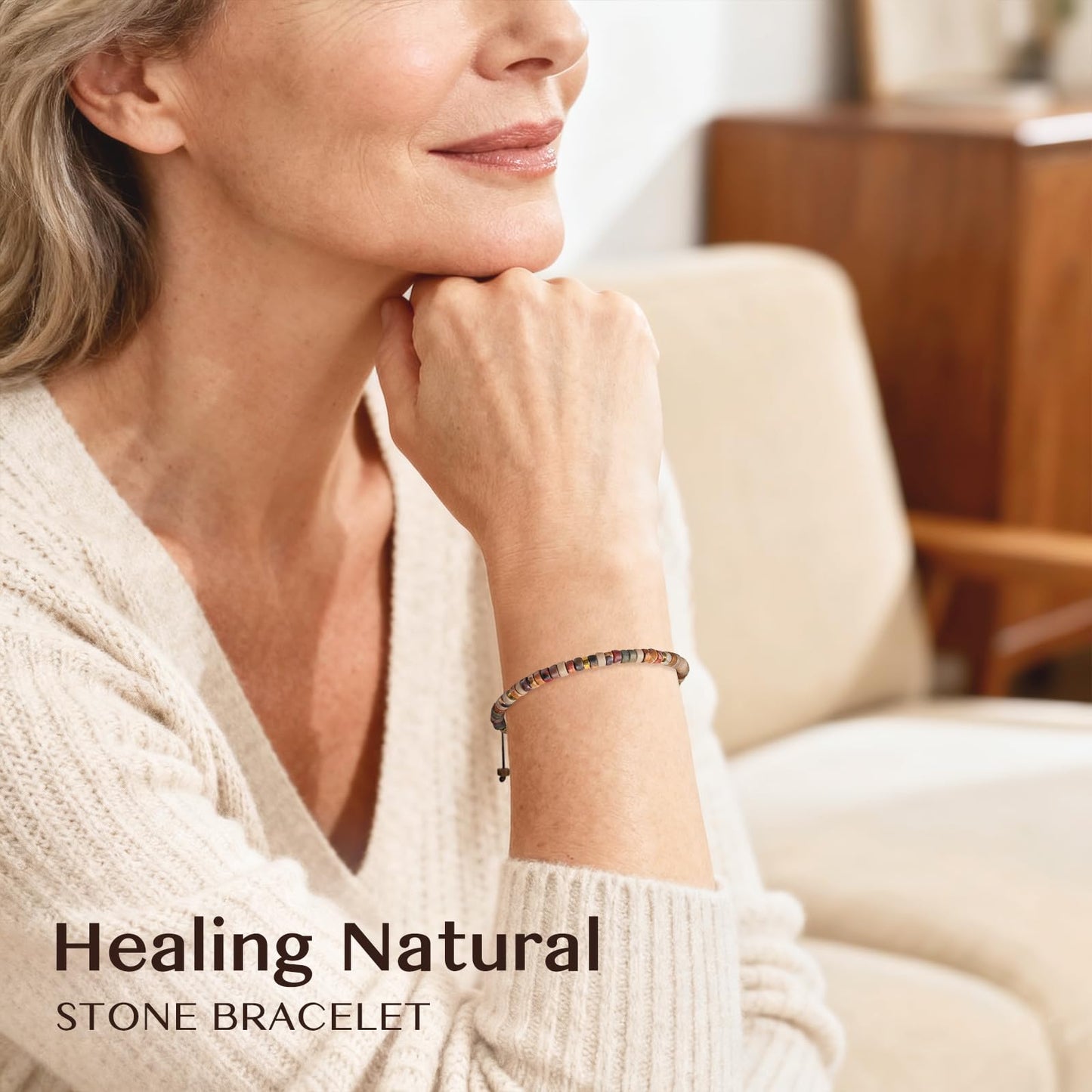 ZOKCC Mother in Law Bracelets Gifts for Women Healing Natural Stone Beads Bracelets - Inspirational Mothers Day Christmas Birthday Gifts for Mother in Law
