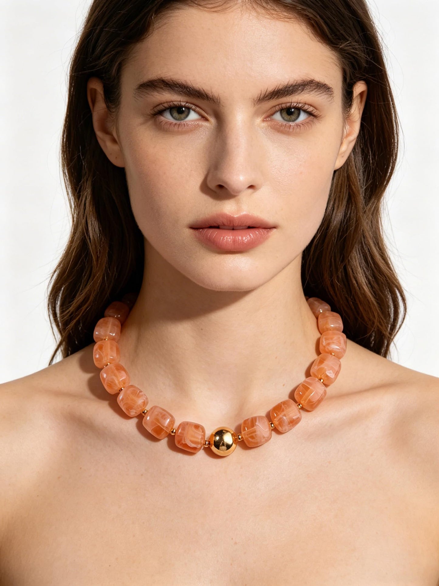 joymiao Beaded Necklace for Women Chunky Beaded Necklace Boho Bead Gemstone Necklaces Trendy Summer Necklaces Jewelry for Beach
