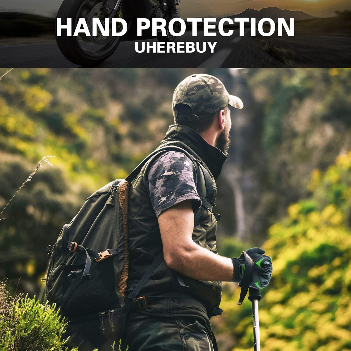 Motorcycle Gloves Touch Screen Full Finger Riding Gloves Knuckle Protection for Men and Women for Dirt Riding, Road Racing, Cycling, Climbing Work Outdoor Sports