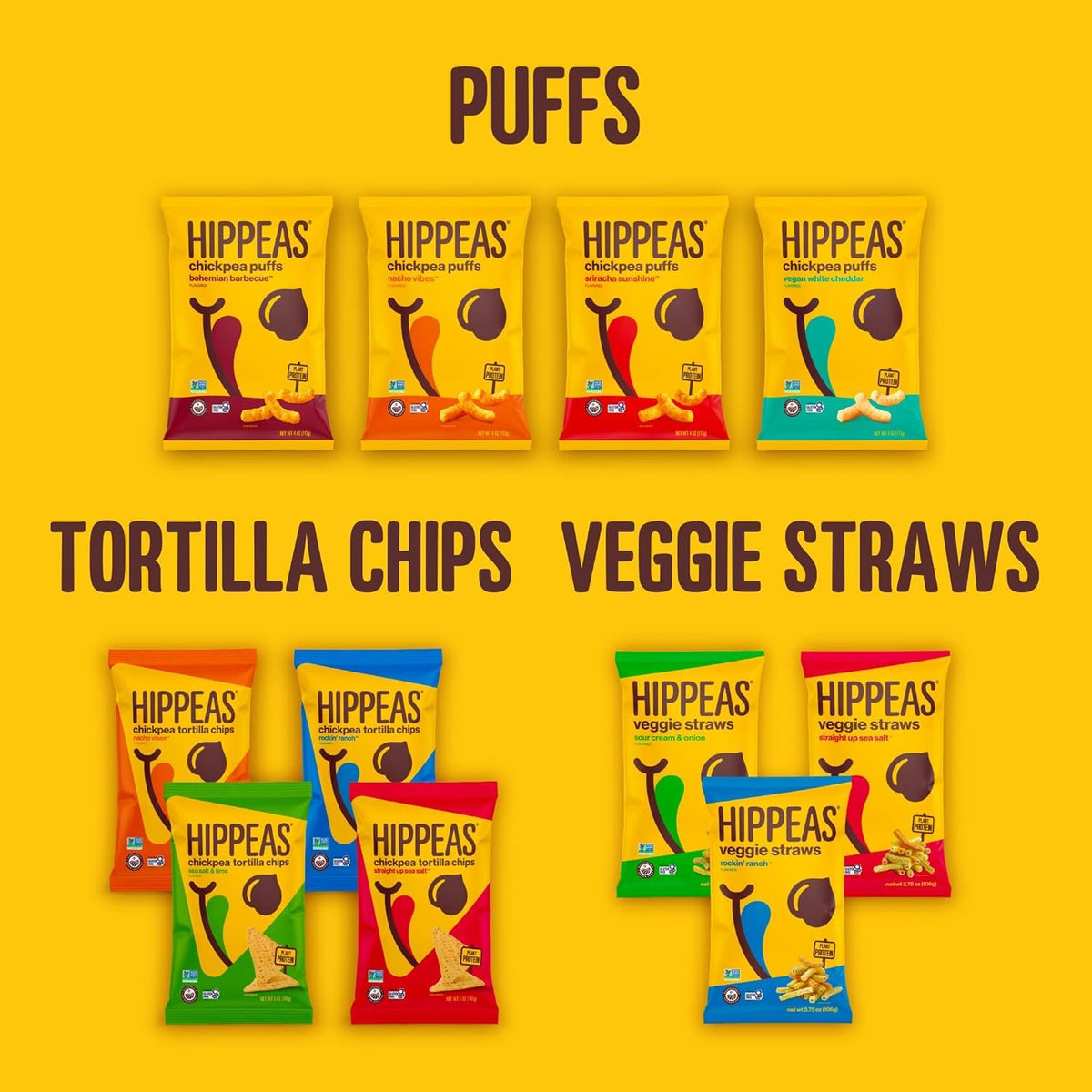 Hippeas Chickpea Puffs, Grillo's Dill Pickle, 3.75 Ounce (Pack of 6), 3g Protein, 2g Fiber, Vegan, Gluten-Free, Crunchy, Plant Protein Snacks