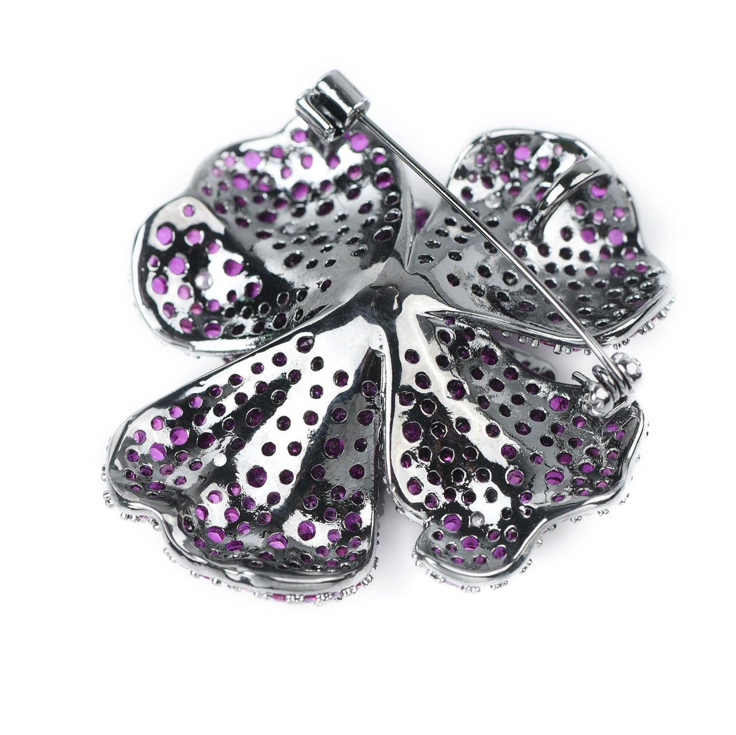 YYBONNIE Elegant Crystal Blooming Rose Flower Brooch Lapel Pin Breastpin for Women Birdal Cardigan Hat Scarf Suit Sweater Floral Pins (Violet Crystal Flower)