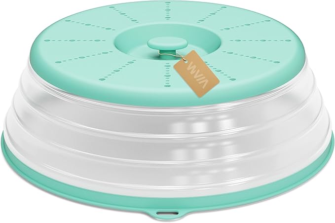 WVM Microwave Splatter Cover Vented for Food with Hook Hole, Splatter Guard & Colander Kitchen Gadget for Food, Meal Prep