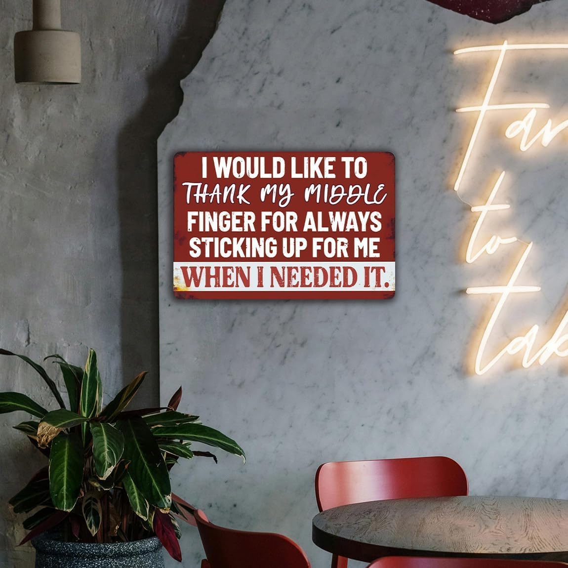 Funny Man Cave Signs Bar Tin Signs For Man Cave Metal Sign Sarcastic Garage Signs Cool Stuff For Men I Would Like To Thank My Middle Finger For Always Sticking Up For Me When I Needed It Sign 12x8 Inch