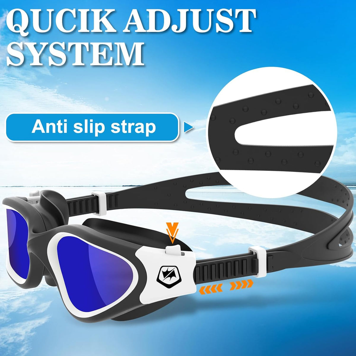 WIN.MAX Polarized Swimming Goggles Swim Pool Goggles Anti Fog Anti UV No Leakage Clear Vision for Men Women Adults Teenagers