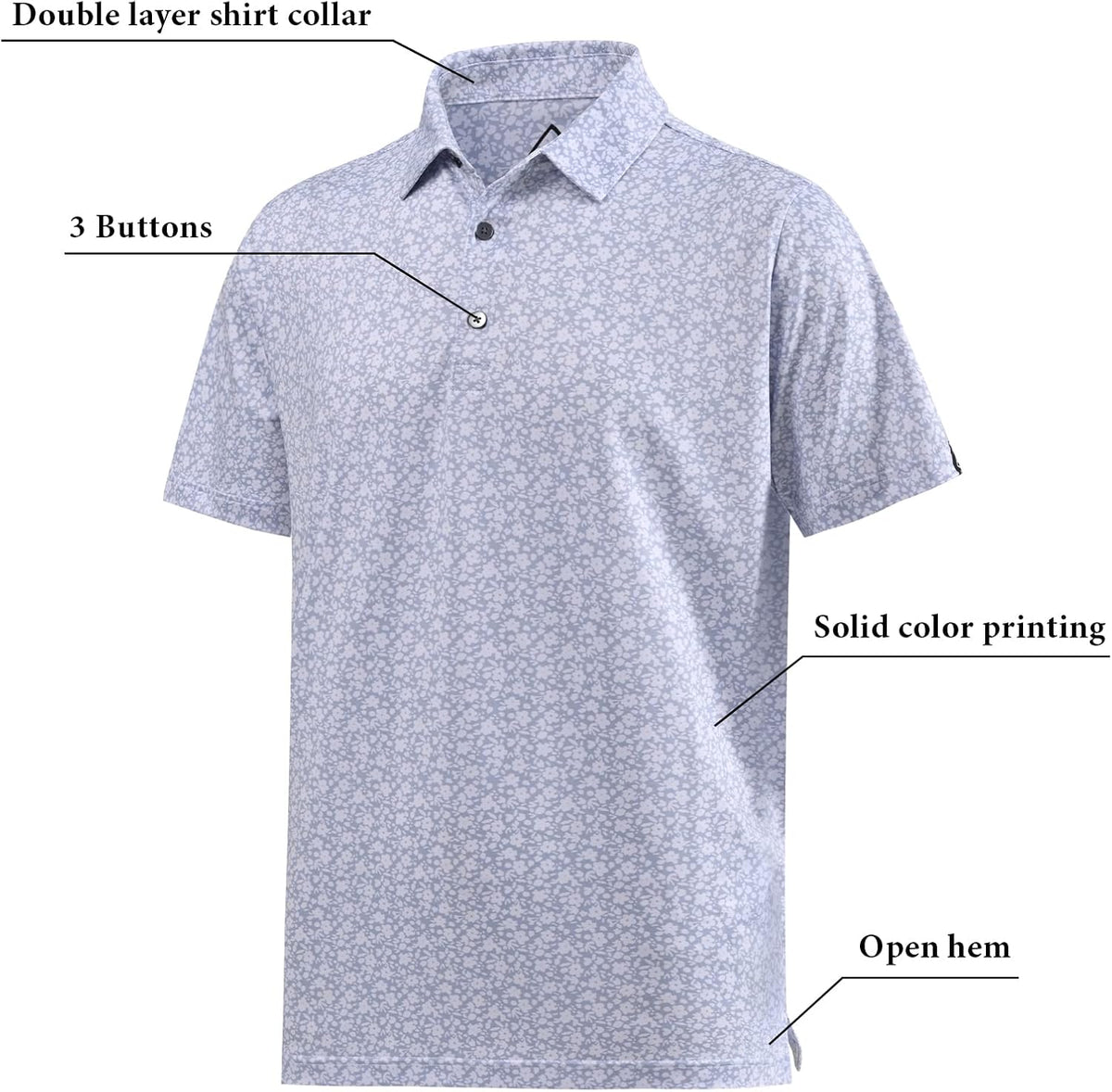 DEOLAX Mens Polo Shirts Fashion Print Mens Golf Shirt Dry Fit Mens Golf Polo Short Sleeve Quick Dry Funny Golf Shirt for Men