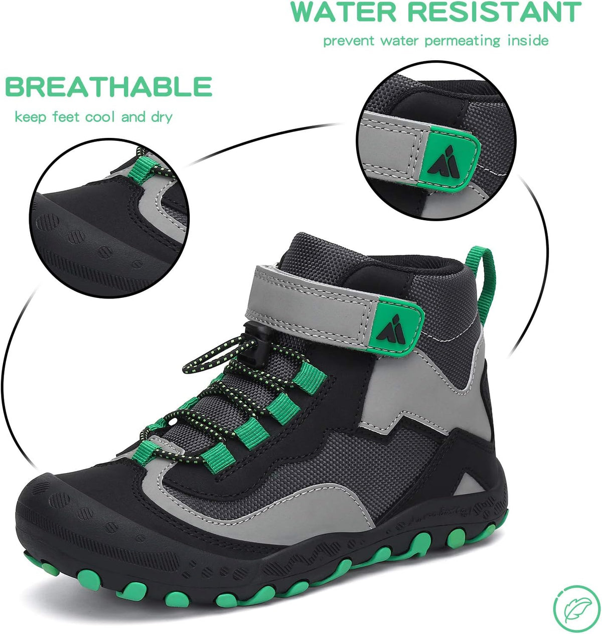 Mishansha Kids Water Resistant Hiking Boots, Boys Girls Anti Collision Anti-Skid Athletic Outdoor Adventure Trekking Shoes